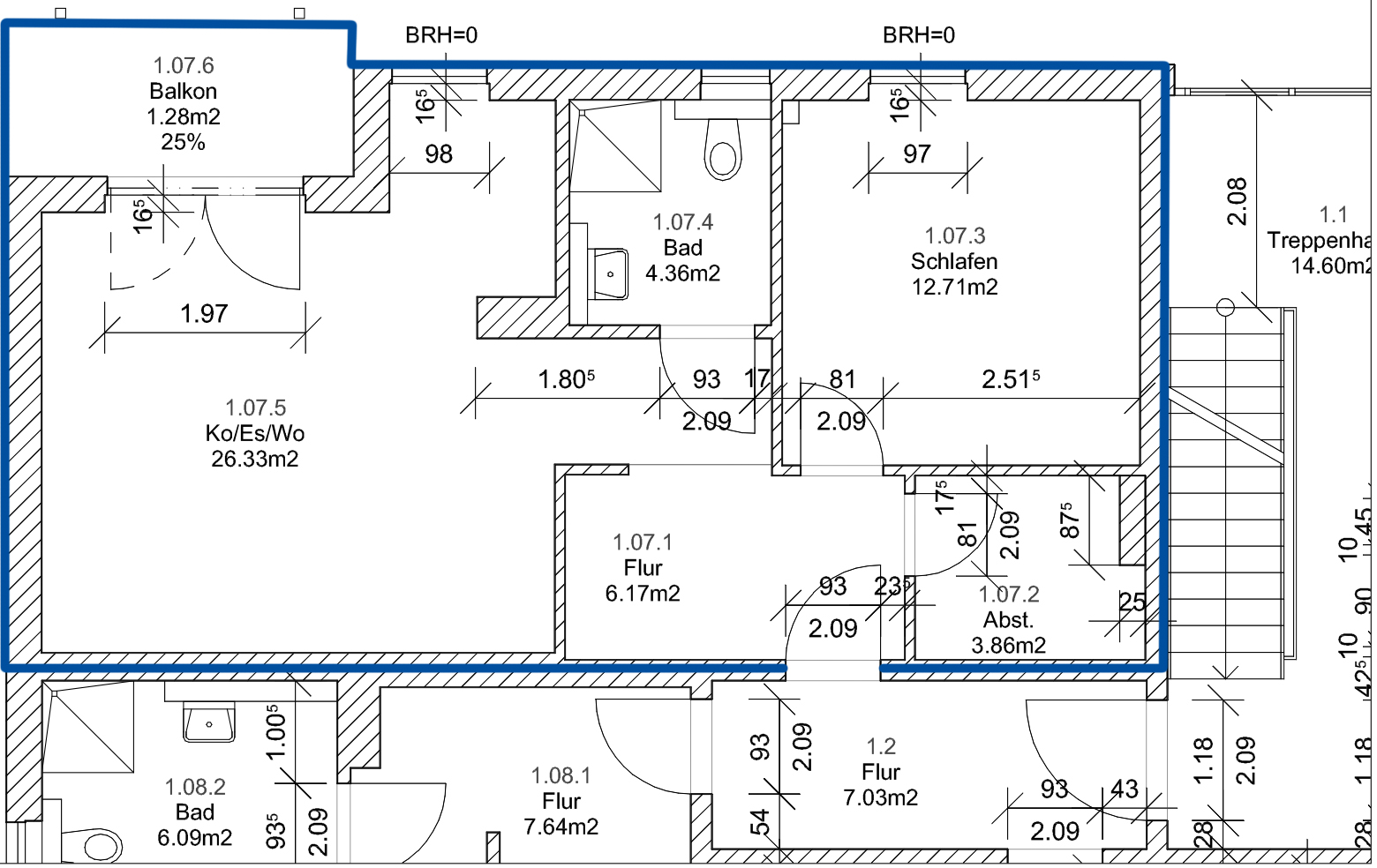 Grundriss ✓ Dissen ✓ 54 qm seniorengerechtes Appartement zu vermieten ✓